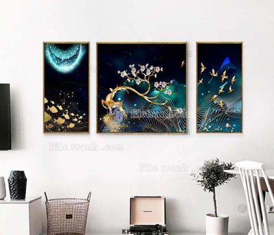 File in trần File tranh hiện đại pha lê gương KF68210 (bản gốc) trời sao