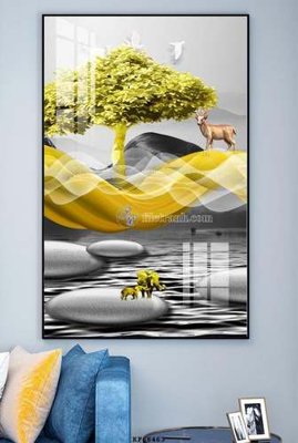 File tranh in tráng gương File tranh hiện đại pha lê gương KF68463 (siêu nét)