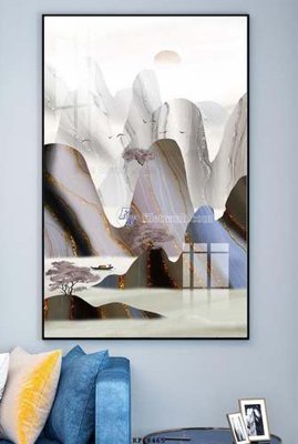 Cung cấp file tranh gốc File tranh hiện đại pha lê gương KF68465 độc quyền