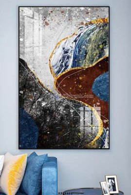 File in lụa File tranh hiện đại pha lê gương KF68466 (chất lượng cao) File tranh hiện đại pha lê gương KF68466