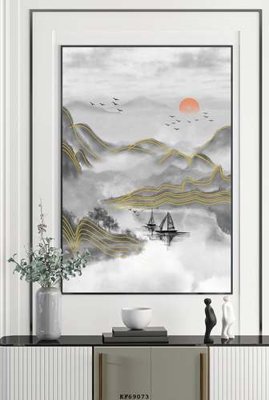 File in ấn File tranh hiện đại pha lê gương KF69073 (bản gốc) cao cấp