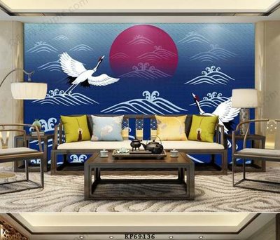 File in trần File tranh hiện đại pha lê gương KF69136 (bản gốc) mây trời