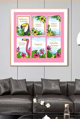 File gốc File tranh hiện đại pha lê gương KF69856 (in tráng gương) ốp tường