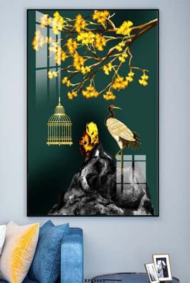 File in trần File tranh hiện đại pha lê gương KF69865 (bản gốc) hoa văn