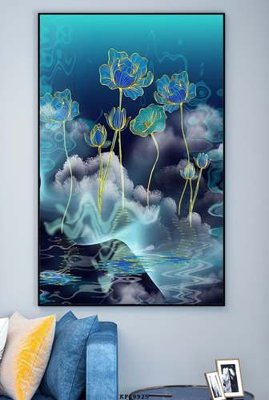 Ảnh gốc File tranh hiện đại pha lê gương KF69925 (nét căng) in mica