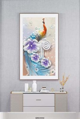 File gốc File tranh hiện đại pha lê gương KF69990 (in lụa) tranh phong thủy