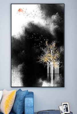 File ảnh File tranh hiện đại pha lê gương KF70118 (gốc) cho trang trí nhà hàng