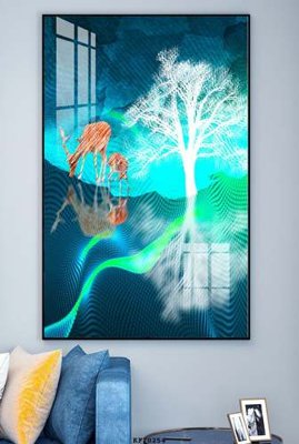 File gốc File tranh hiện đại pha lê gương KF70254 (in mica) trang trí