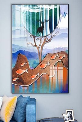 File tranh File tranh hiện đại pha lê gương KF70280 (bản gốc) in lụa dán tường