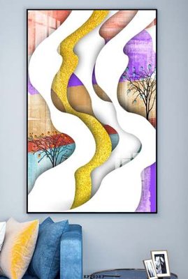 File gốc File tranh hiện đại pha lê gương KF70383 (in lụa) cao cấp