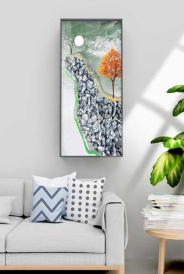 Download file gốc File tranh hiện đại pha lê gương KF70528 (in lụa) hoa lá