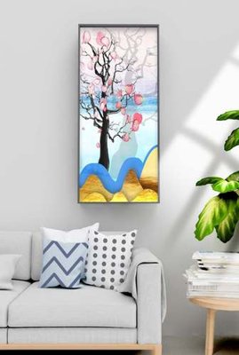 File in trần File tranh hiện đại pha lê gương KF70997 (file gốc) xuyên sáng