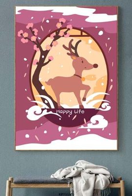 File in trần File tranh hiện đại pha lê gương KF71107 (bản gốc) mây trời