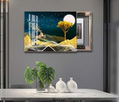 File gốc in tráng gương File tranh hiện đại pha lê gương KF71247 chi tiết