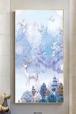 File gốc File tranh hiện đại pha lê gương KF71351 (in lụa) tranh thuận buồm