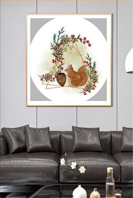 File in ấn File tranh hiện đại pha lê gương KF71383 chuyên nghiệp