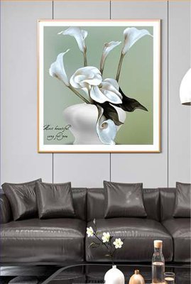 Hình ảnh file gốc in lụa File tranh hiện đại pha lê gương KF71402