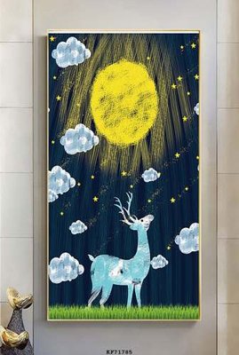 File gốc File tranh hiện đại pha lê gương KF71785 (in lụa) trang trí tường