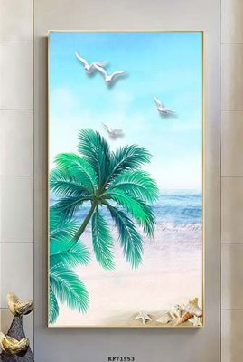 File in trần File tranh hiện đại pha lê gương KF71953 (bản gốc) bầu trời