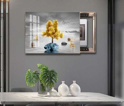 File tranh File tranh hiện đại pha lê gương KF72227 (gốc) chủ đề động vật