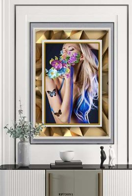 File gốc File tranh hiện đại pha lê gương KF73051 (chuẩn màu) cho in offset