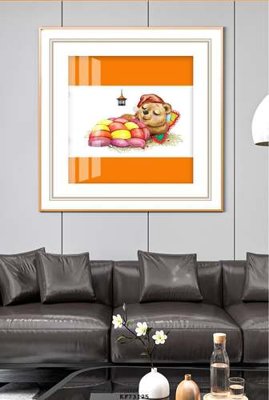 File in mica File tranh hiện đại pha lê gương KF73125 (bản gốc) làm vách ngăn