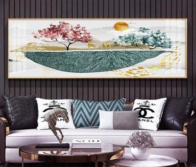 Download file File tranh hiện đại pha lê gương KF73350 (gốc) in mica đèn LED