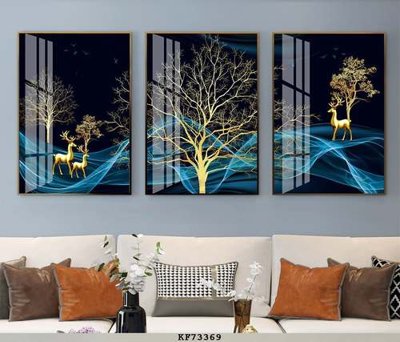 File tranh File tranh hiện đại pha lê gương KF73369 (ảnh gốc) in trần nhà