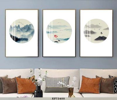 File in trần File tranh hiện đại pha lê gương KF73488 (bản gốc) phong cảnh