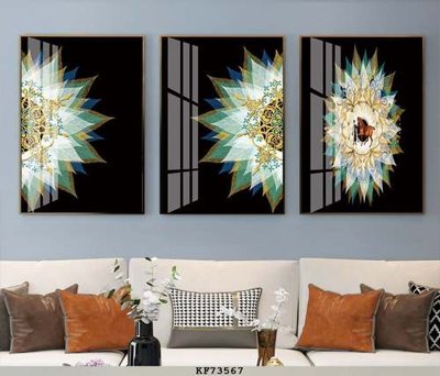 File in ấn File tranh hiện đại pha lê gương KF73567 chuyên nghiệp