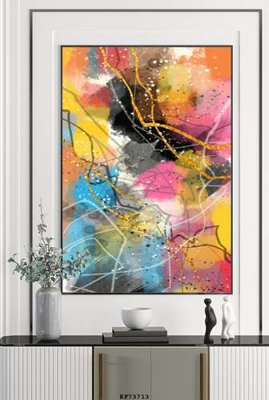 Download file gốc File tranh hiện đại pha lê gương KF73713 (in mica) trang trí