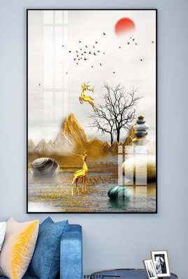 File gốc File tranh hiện đại pha lê gương KF73772 (phong cách) tối giản