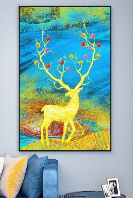 File tranh File tranh hiện đại pha lê gương KF73796 (file gốc) chủ đề phong thủy