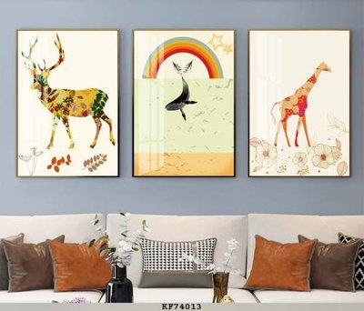 File tranh File tranh hiện đại pha lê gương KF74013 (bản gốc) in lụa 3D