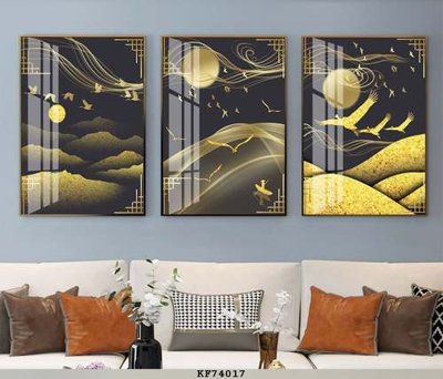Download file gốc File tranh hiện đại pha lê gương KF74017 (in lụa) tranh 3D
