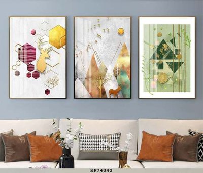 Download file File tranh hiện đại pha lê gương KF74042 (gốc) in mica đèn LED