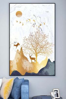 Tải file File tranh hiện đại pha lê gương KF74119 (gốc) chủ đề hoa sen