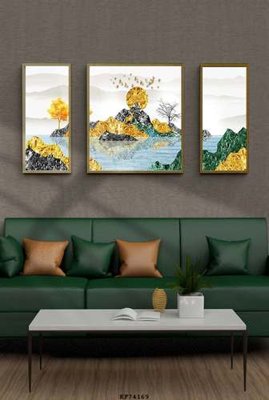 File tranh File tranh hiện đại pha lê gương KF74169 (bản gốc) in lụa dán tường