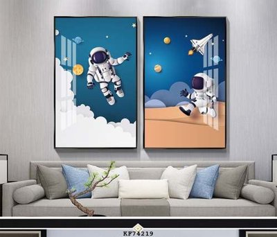 File in trần File tranh hiện đại pha lê gương KF74219 (file gốc) chủ đề vũ trụ