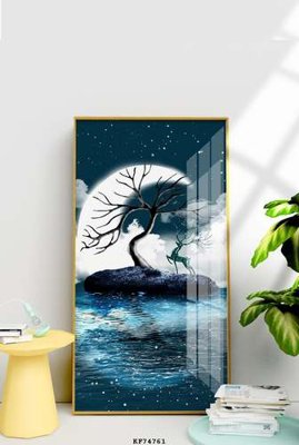 File tranh gốc PSD File tranh hiện đại pha lê gương KF74761 còn nguyên layer