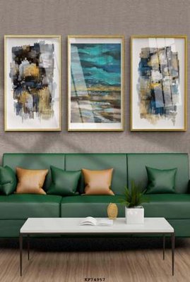 File gốc File tranh hiện đại pha lê gương KF74957 (in lụa) tranh mã đáo