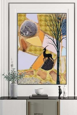 File gốc in ấn File tranh hiện đại pha lê gương KF75512 chuẩn màu CMYK