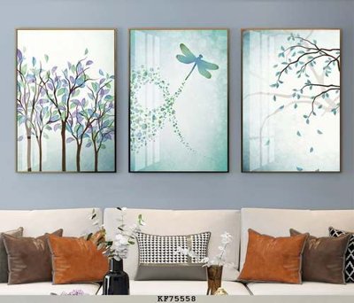 File in trần File tranh hiện đại pha lê gương KF75558 (file gốc) xuyên sáng