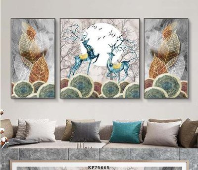 File tranh File tranh hiện đại pha lê gương KF75665 (gốc) chủ đề động vật