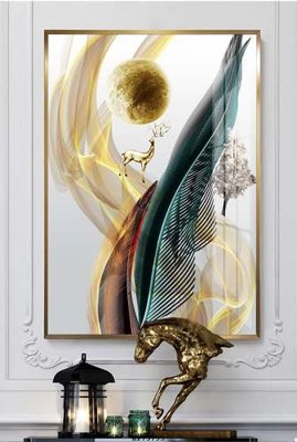 Ảnh gốc File tranh hiện đại pha lê gương KF75755 (độ nét cao) in mica