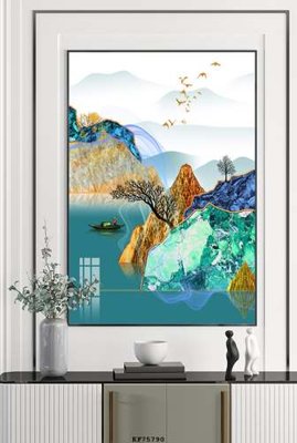 File tranh File tranh hiện đại pha lê gương KF75790 (gốc) chủ đề trừu tượng