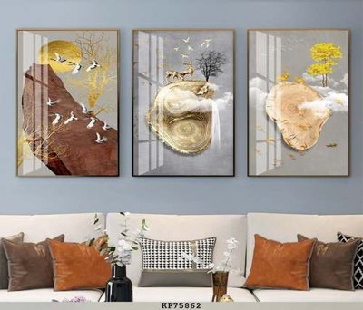 File tranh PSD File tranh hiện đại pha lê gương KF75862 chất lượng cao