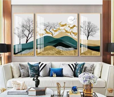 File tranh File tranh hiện đại pha lê gương KF75900 (bản gốc) treo quán cafe