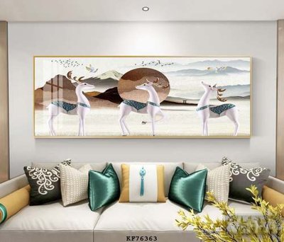 File gốc File tranh hiện đại pha lê gương KF76363 (in lụa) tranh mã đáo