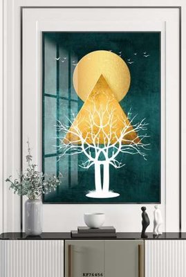 File tranh in trần 3D File tranh hiện đại pha lê gương KF76456 (ảnh gốc)